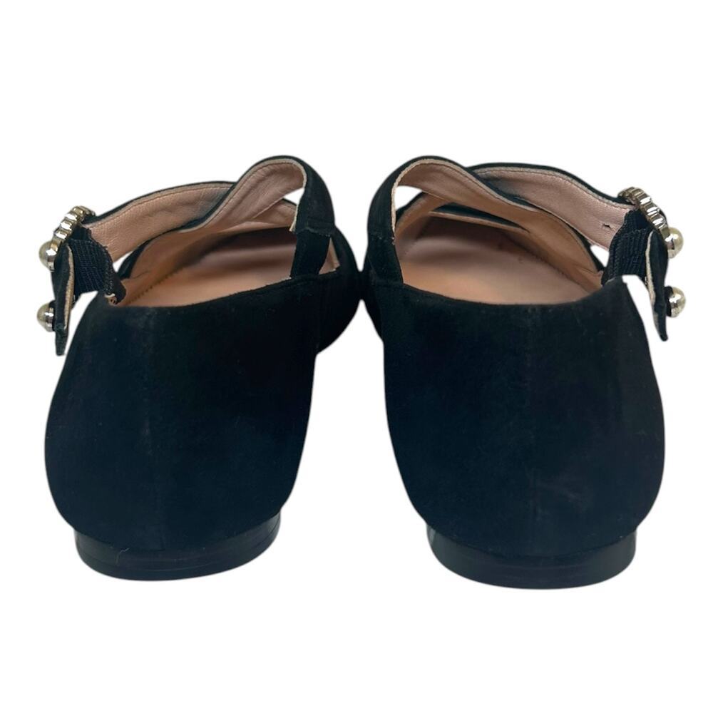 J. Crew Women’s 'Marina' Suede Pointed-Toe Flats Rhinestones Pearl, Black Size 7 - Picture 5 of 7